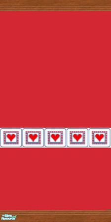 Sims 2 — Heart Throb - Red Wallpaper by Cerulean Talon — Vibrant colors for home of business. Blue wallpaper with pretty