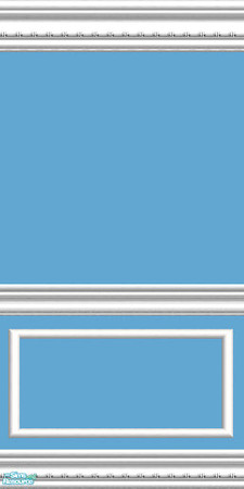 Sims 2 — jsf2ToyBlueWRail by jsf — A bright, aqua blue, paint encased in my "White" wainscoting. Please do not