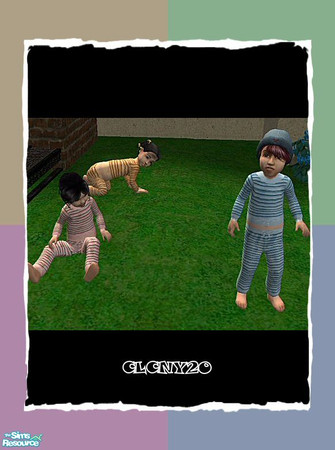 Sims 2 — Striped PJ's For Toddlers by clcny20 — A UNISEX set of striped PJ's, with a matching top and bottom, for toddler