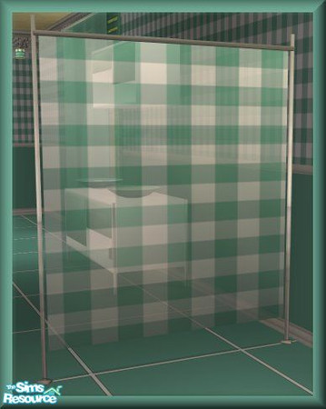 Sims 2 — NK AnoeskaB Turano DR Aqua - Screen 2 by MoMama — An aqua gingham checked screen for a bit of variety. To