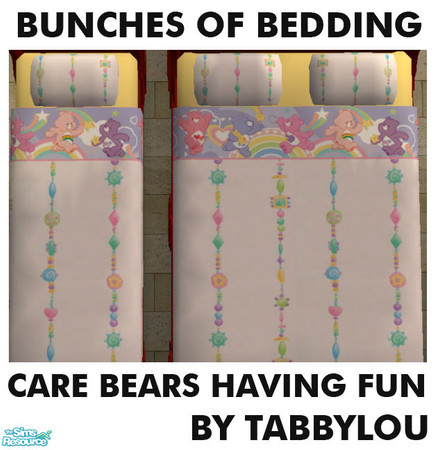 Sims 2 — TL - Kids Bedding Care Bears Fun by TabbyLou — Care Bears having Fun bedding in Bunches of Bedding Group 4.