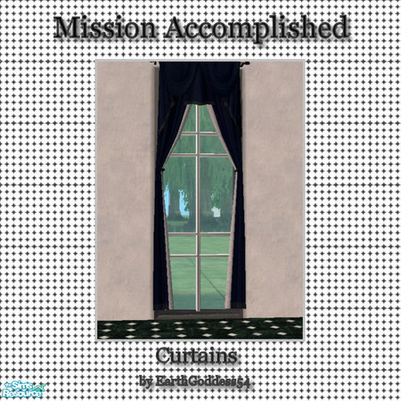 Sims 2 — Mission Accomplished - Curtains by EarthGoddess54 — Recolor of Maxis' Floor-Length Tieback Curtains. Enjoy!