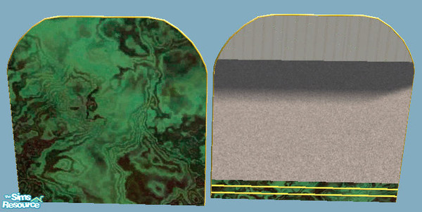 Sims 2 — Ashley Cataline Mirror Malachite Gold1 by suceress — Recolor. Rounded wall mirror. Malachite with gold trim and