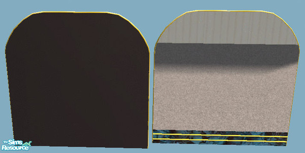 Sims 2 — Ashley Cataline Mirror Lapis Gold2 by suceress — Recolor. Rounded wall mirror. Lapis with gold trim and accents.