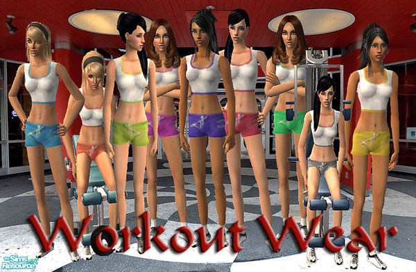Sims 2 — Workout Wear for the Ladies by RockinRobin — *NOTE* Files updated so that it no longer requires a mesh. PLEASE