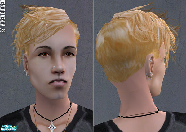 Sims 2 — Hair Mesh for Males AG09 - Blonde by aikea_guinea — 'Blonde' for Teens, Young Adults, Adults, and Elders. Extra