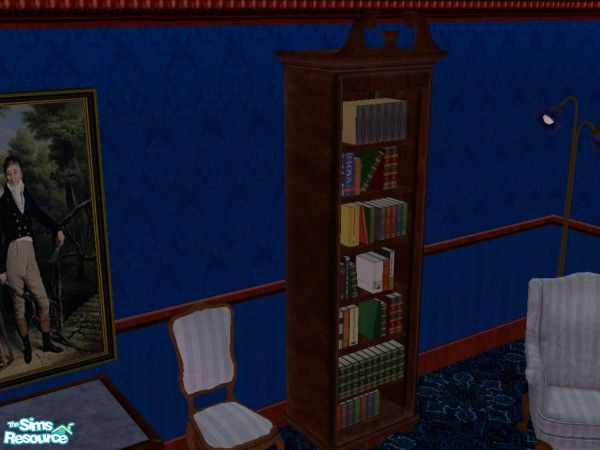 Sims 2 — Victorian Study Blue - Bookcase by fizz bomb — an exceptionaly well preserved victorian bookcase matches the