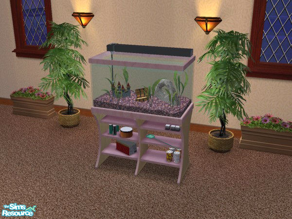 Sims 2 — Aquabox Aquarium Recolour - Pink by LadyMinion — Pink colour aquarium.