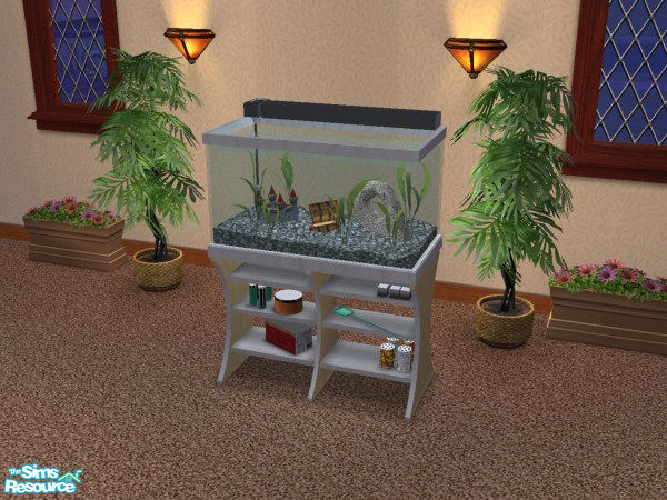 Sims 2 — Aquabox Aquarium Recolour - Grey by LadyMinion — Grey colour aquarium.