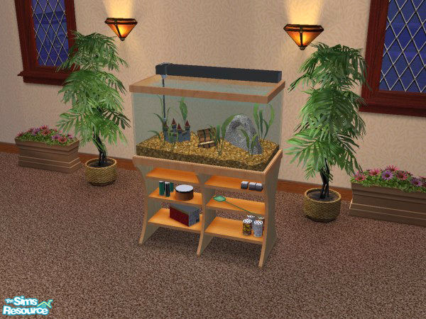 Sims 2 — Aquabox Aquarium Recolour - Beech by LadyMinion — Beech colour aquarium.