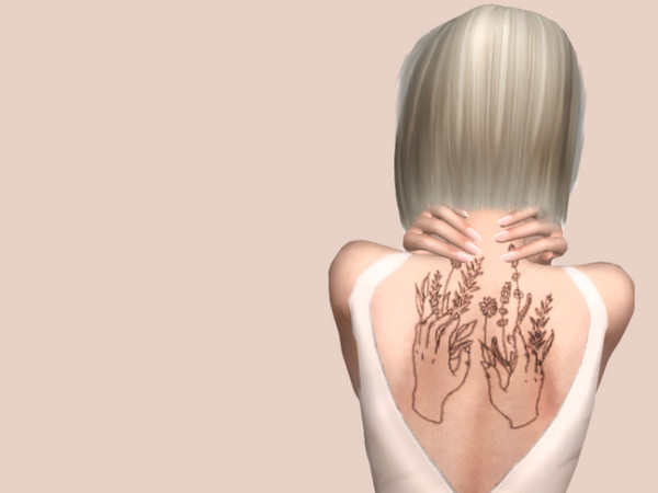Sims 4 — Nature tattoo by Haydxn_ — Hand-drawn tattoo for your simmies! Took a while to make so I hope you all like it