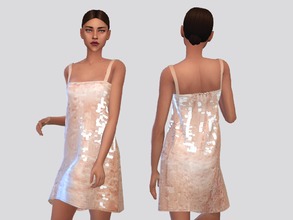 Sims 4 — Greta - dress by -April- — Long time no see! With this simple beaded slip dress I got back into meshing and all