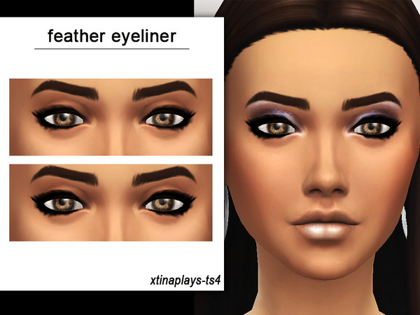 Sims 4 — Feather Eyeliner by xtinaplays-ts4 — - 2 colors - Male and Female Teen, Young Adult, Adult, and Elder - For
