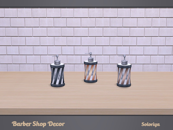 Sims 4 — Barber Shop Decor. Lotion by soloriya — Lotion in a vessel. Part of Barber Shop Decor set. 3 color variations.
