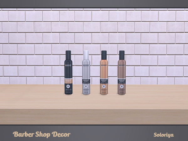 Sims 4 — Barber Shop Decor. Hair Mousse by soloriya — Decorative hair mousse. Part of Barber Shop Decor set. 4 color