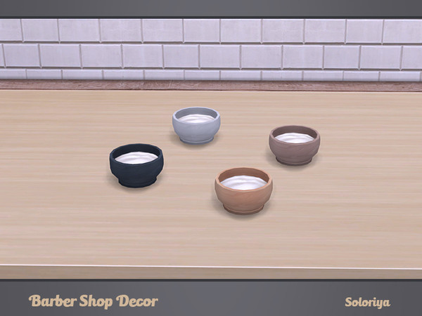 Sims 4 — Barber Shop Decor. Bowl with Shaving Foam by soloriya — Small bowl with shaving foam. Part of Barber Shop Decor