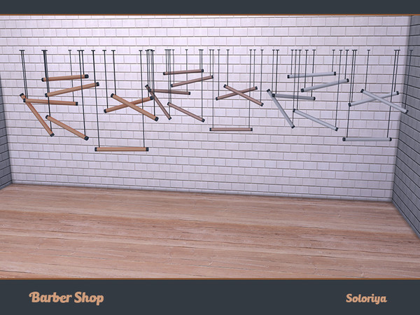 Sims 4 — Barber Shop. Ceiling Deco, v1 by soloriya — Ceiling deco. Part of Barber Shop set. 3 color variations. Category:
