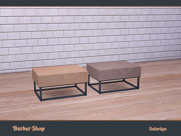Sims 4 — Barber Shop. Coffee Table by soloriya — Simple coffee table. Part of Barber Shop set. 2 color variation.
