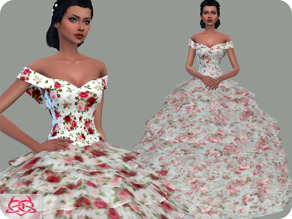 Sims 4 — Wedding Dress 17 RECOLOR 1 (Needs mesh) by Colores_Urbanos — 9 Options Need mesh, look at recommended. or