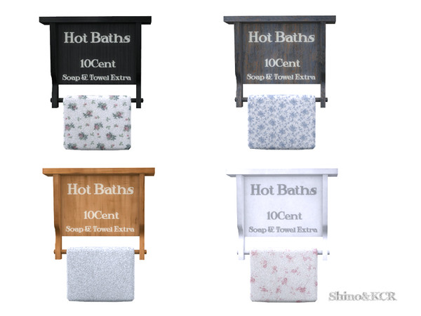Sims 4 — Bathroom Country - Towel Rack by ShinoKCR — Furniture in Country Style - what we call Landhaus Style in Germany