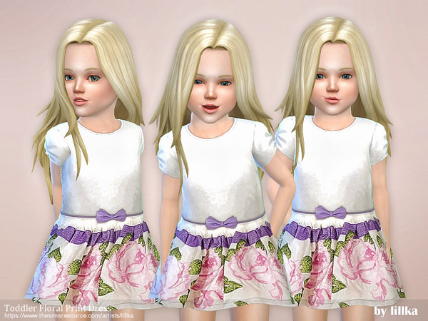Sims 4 — Toddler Floral Print Dress [NEEDS TODDLER STUFF] by lillka — Toddler Floral Print Dress New item / one style YOU