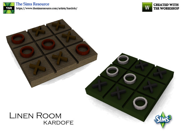 Sims 3 — kardofe_Linen Room_Noughts and crosses by kardofe — Play Noughts and crosses in wood, only decorative