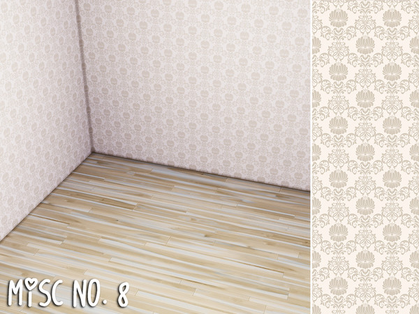 Sims 4 — { Cafesimmer } Wallpaper - Misc no. 8 by Cafesimmer — A classic but modest medallion wallpaper in white and