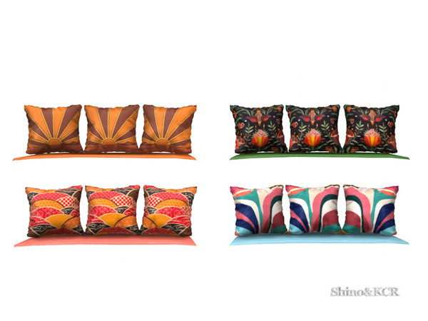 Sims 4 — Outdoor Wicker - Pillows Loveseat by ShinoKCR — Remake of the Outdoor Wicker Set for Sims4 (by Request) Find it