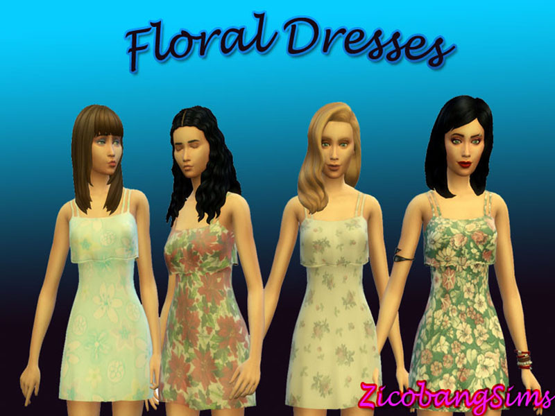 Sims 4 The Sims Resource | Floral dress by TSR Creator