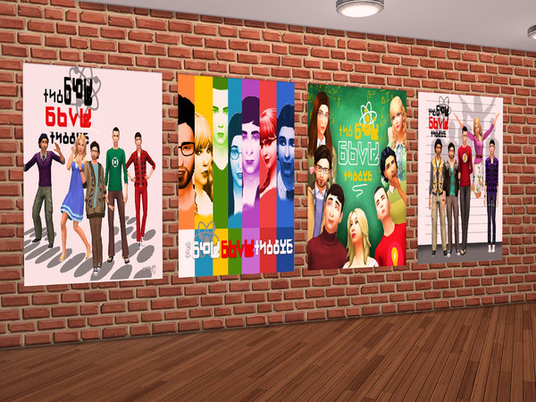 Sims 4 — THE BIG BANG THEORY POSTERS -Requires Vintage Glamour by Stachelbeere — - wall decoration - 4 variations - text