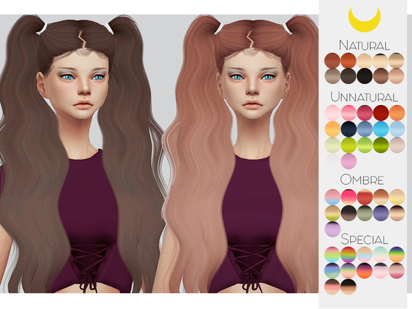 Sims 4 — Hair Retexture 55 - LeahLillith Trendsetter by Kalewa-a — -Comes in 50 swatches -Custom Thumbnail -Need's Mesh