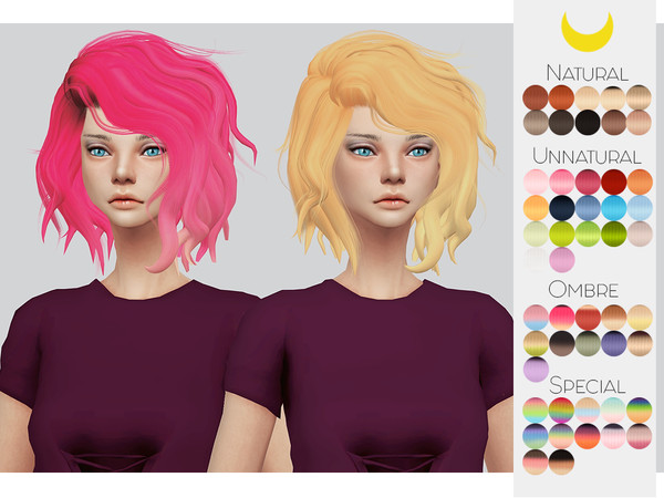 Sims 4 — Hair Retexture 61 - LeahLillith Titanium by Kalewa-a — -Comes in 50 swatches -Custom Thumbnail -Need's Mesh