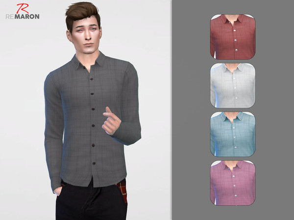 The Sims Resource - Button Up for men