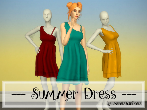 Sims 4 — Summer Dress by maretabuniketa2 — Basegame Compatible Teen to Elder Everyday, Formal and Party All Morphs Mesh