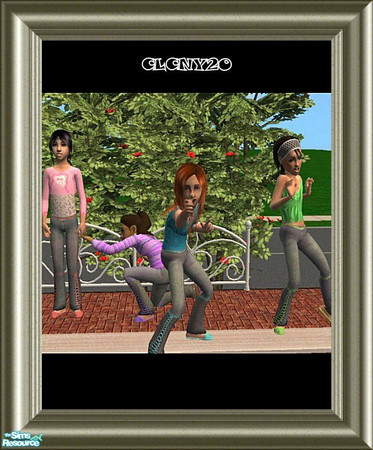 Sims 2 — Stitched Jeans For Little Girls by clcny20 — Blue jeans with colored stitching and a matching belt, for little
