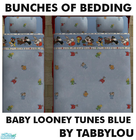 Sims 2 — TL - Kids Bedding Looney Babies Blue by TabbyLou — Looney Tunes Babies in Blue bedding for Bunches of Bedding