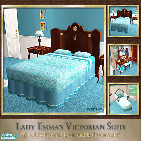 Sims 2 — Lady Emma's Victorian Suite Bedding by Cashcraft — Lady Emma's suite is a set recolor of Lady Roslyn's Victorian