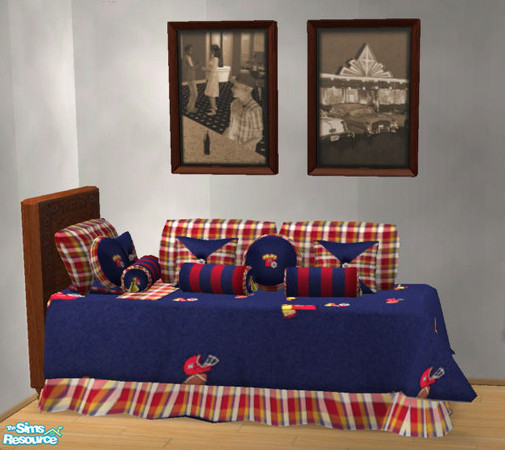 Sims 2 — Maxis bedding match RC 16 - Boy's Sports by Simaddict99 — Pillows recolor to match Maxis boy's sports themed
