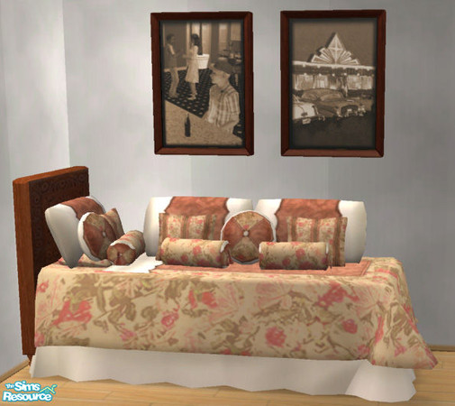 Sims 2 — Maxis bedding match RC 13 Pink floral by Simaddict99 — Pillows recolor to match Maxis pink floral bedding. This