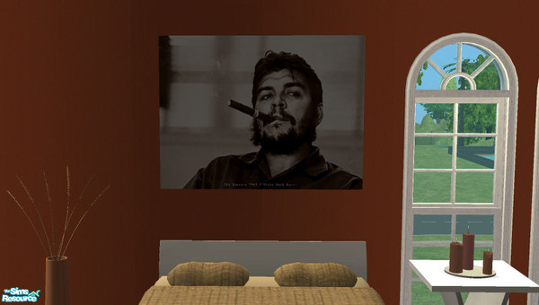 Sims 2 — Celeste Painting Che by Simtrish — A picture of Che Guevara.
