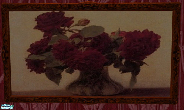 Sims 2 — Romantic Roses Painting by RhondaBlonda — Found under the "In the Beginning" painting.