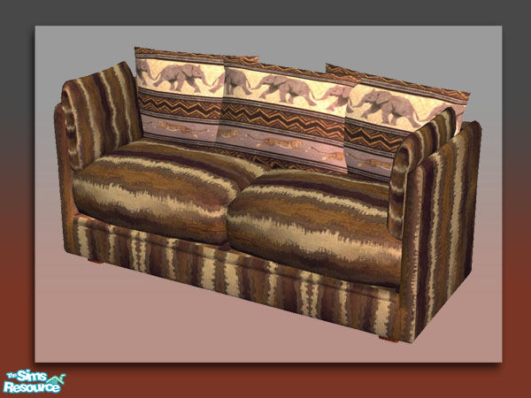 Sims 2 — Flare - Africa - Loveseat by Shakeshaft — Part of a recolour of my Flare Room set, with an African theme in