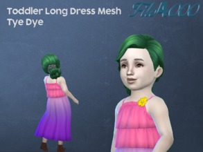 Sims 4 — Toddler Long Dress Mesh Tye Dye by filo40002 — EA conversion mesh child to toddler Includes: - New mesh - 11