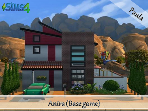 Sims 4 — Anira - Base Game by PaulaBATS — Located in New Crest, this is a small and comfortable house. Ideal for a family