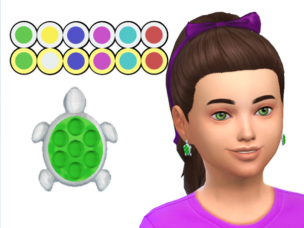 Sims 4 — Turtle Earrings by ladyfancyfeast — Super cute turtle earrings for adults and children! Great for casual and