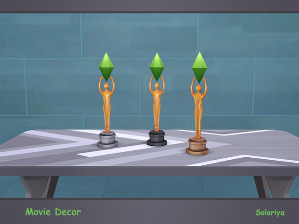 Sims 4 — Movie Decor. Sims Oscar by soloriya — Sims Oscar award for your movie stars simmies. Part of Movie Decor set. 3