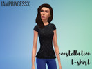 Sims 4 — Constellation T-Shirt by iamprincessx — A black, short sleeved t-shirt with a cute and quirky constellation