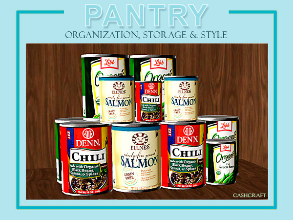 Sims 3 — Pantry Organic Canned Goods by Cashcraft — A selection of organic canned goods for you and your pet. Expiration