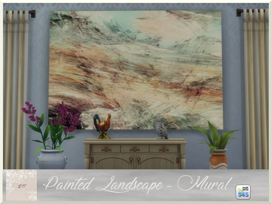 The Sims Resource Painted Landscape Mural