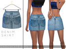 Sims 4 — Denim Skirt by MissSchokoLove — comes in 9 shades! Satin Top by me.